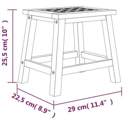 Tritthocker 29X22,5X25,5 Cm Massivholz Nussbaum