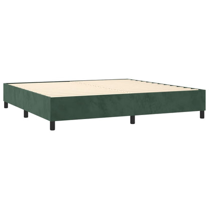 Boxspringbett Mit Matratze & Led Samt Dunkelgrün
