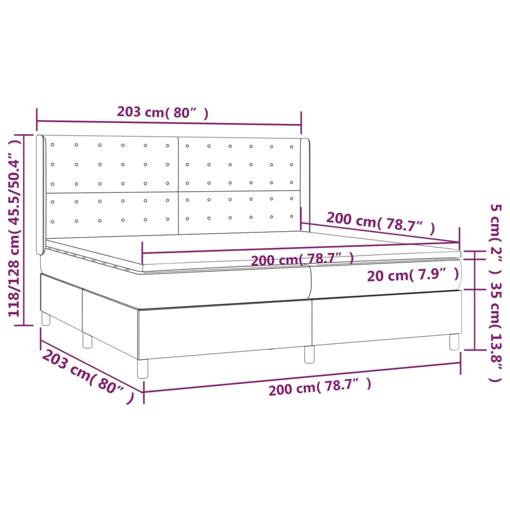 Boxspringbett Mit Matratze & Led Samt Dunkelgrün