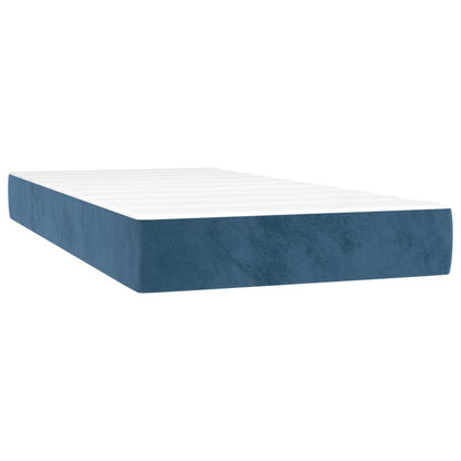 Boxspringbett Mit Matratze & Led Samt Dunkelblau