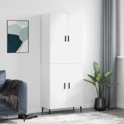 Highboard Braun Eichen-Optik 69,5X34X180 Cm Holzwerkstoff