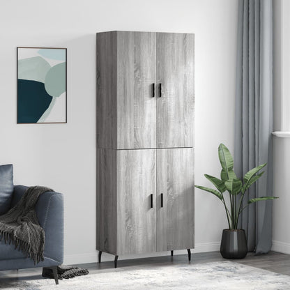 Highboard Braun Eichen-Optik 69,5X34X180 Cm Holzwerkstoff