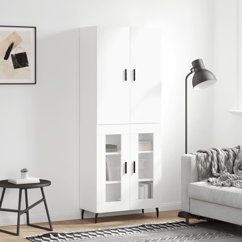 Highboard Braun Eichen-Optik 69,5X34X180 Cm Holzwerkstoff