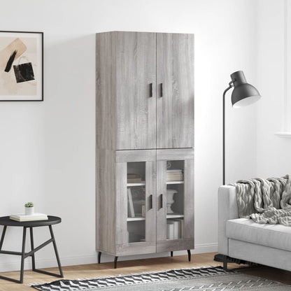 Highboard Braun Eichen-Optik 69,5X34X180 Cm Holzwerkstoff