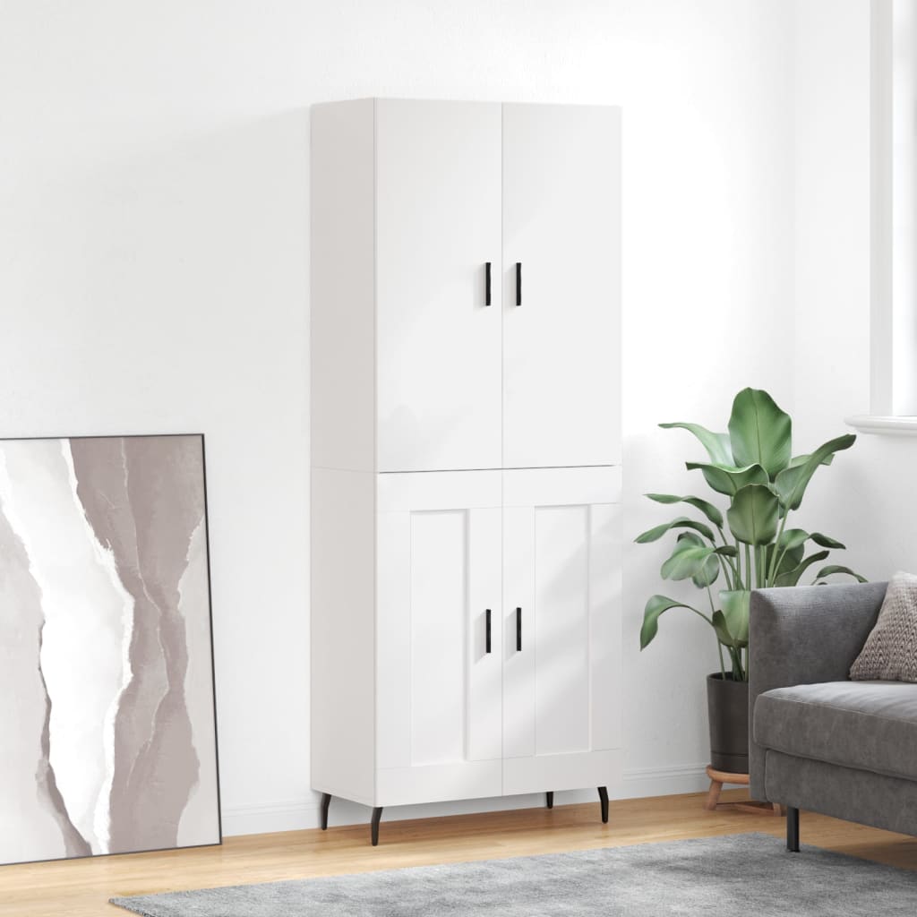 Highboard Braun Eichen-Optik 69,5X34X180 Cm Holzwerkstoff