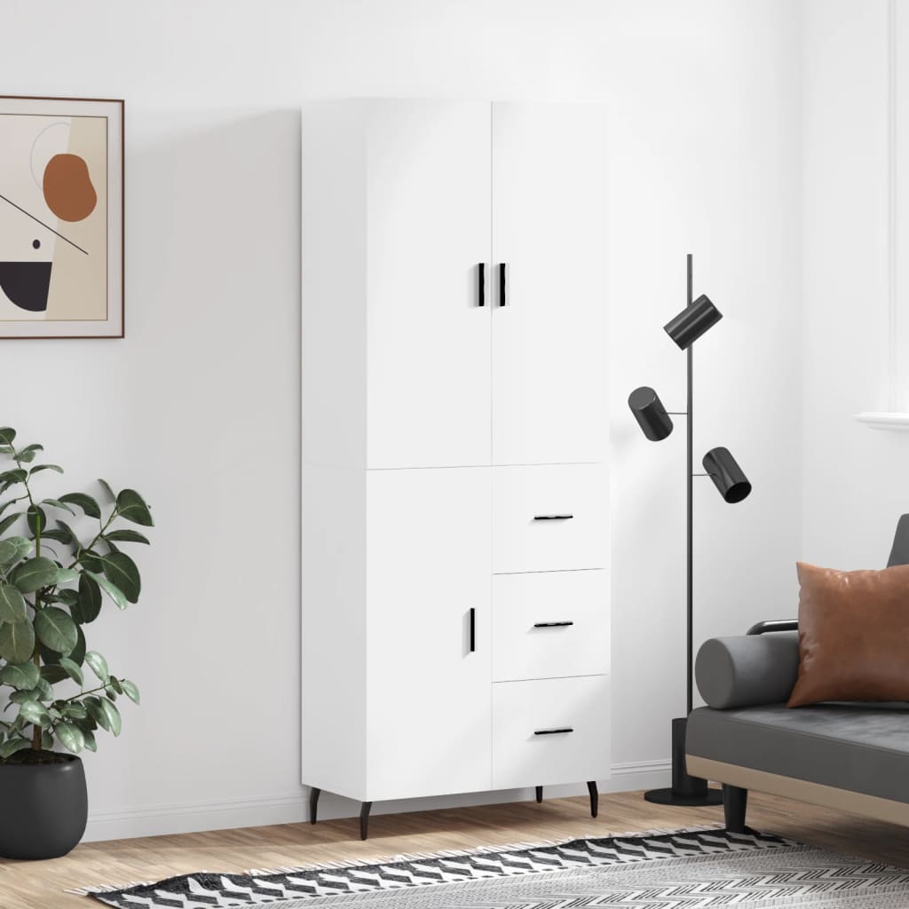 Highboard Braun Eichen-Optik 69,5X34X180 Cm Holzwerkstoff