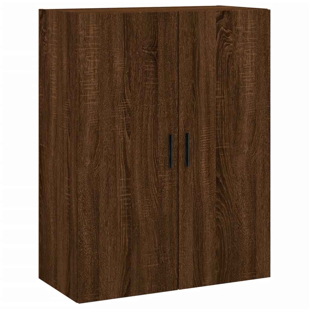 Highboard Braun Eichen-Optik 69,5X34X180 Cm Holzwerkstoff