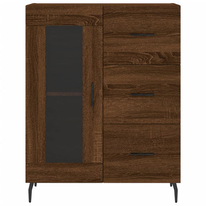 Highboard Braun Eichen-Optik 69,5X34X180 Cm Holzwerkstoff