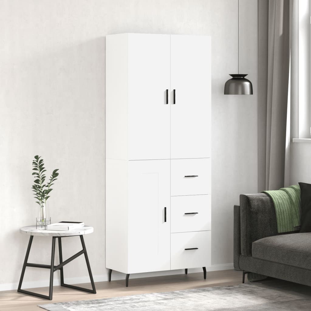 Highboard Braun Eichen-Optik 69,5X34X180 Cm Holzwerkstoff