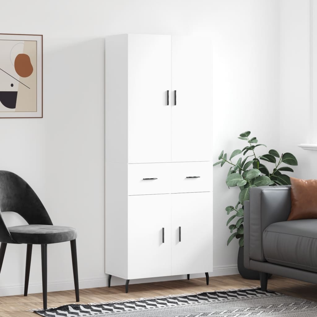 Highboard Braun Eichen-Optik 69,5X34X180 Cm Holzwerkstoff