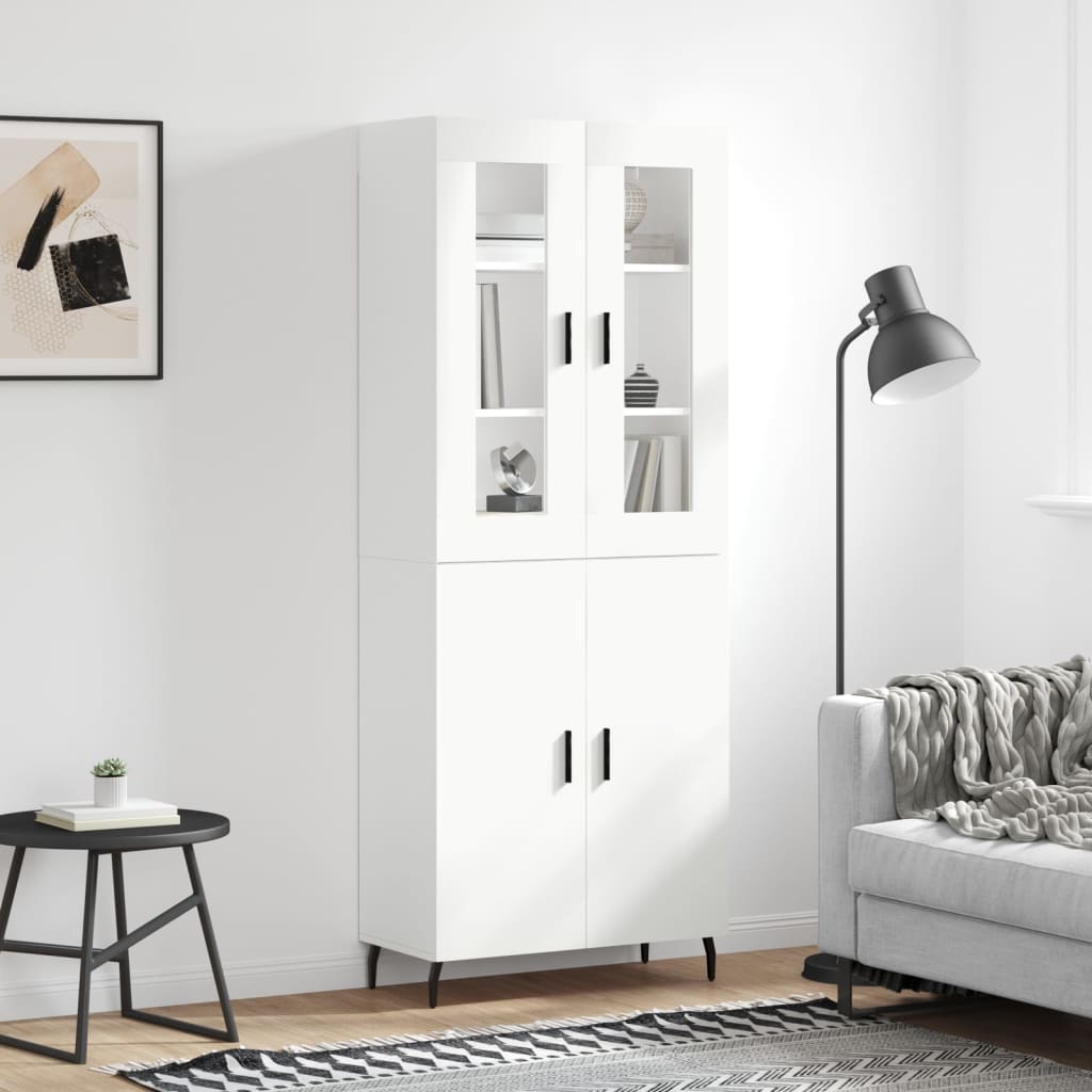 Highboard Braun Eichen-Optik 69,5X34X180 Cm Holzwerkstoff
