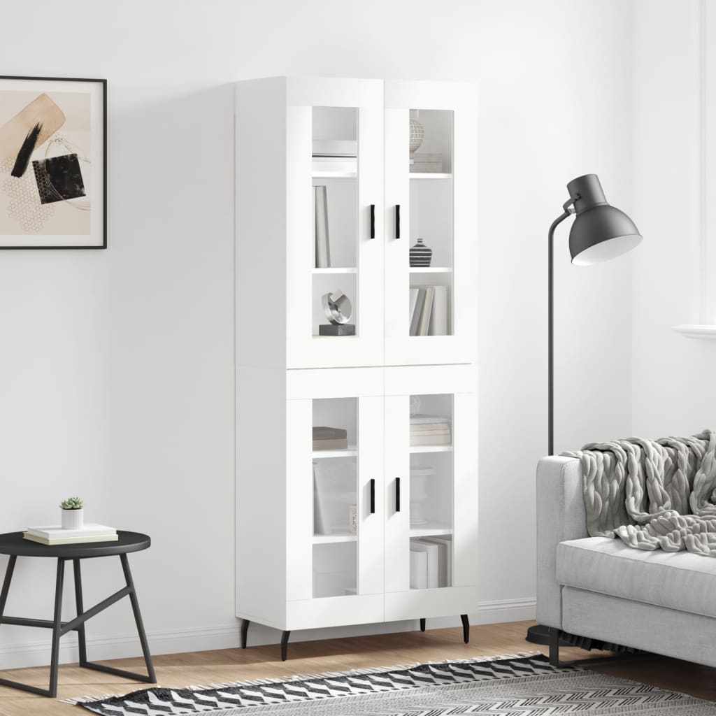 Highboard Braun Eichen-Optik 69,5X34X180 Cm Holzwerkstoff