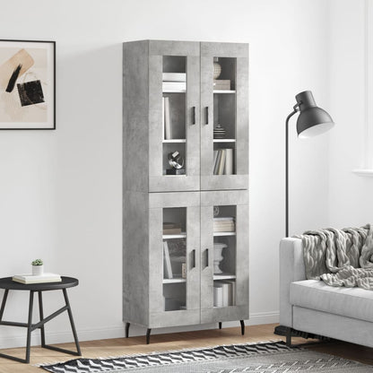 Highboard Braun Eichen-Optik 69,5X34X180 Cm Holzwerkstoff