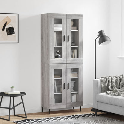 Highboard Braun Eichen-Optik 69,5X34X180 Cm Holzwerkstoff