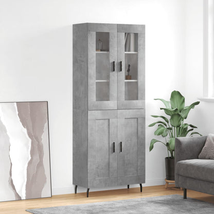 Highboard Braun Eichen-Optik 69,5X34X180 Cm Holzwerkstoff