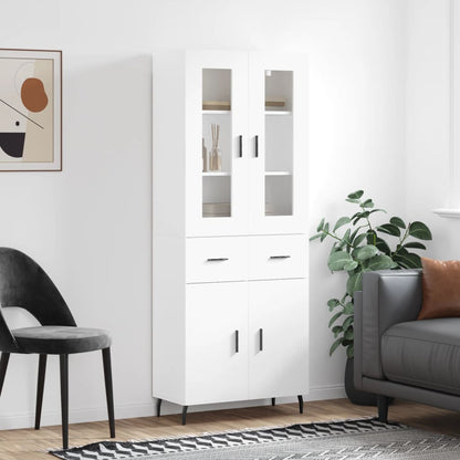 Highboard Braun Eichen-Optik 69,5X34X180 Cm Holzwerkstoff