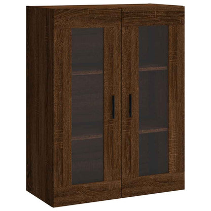 Highboard Braun Eichen-Optik 69,5X34X180 Cm Holzwerkstoff