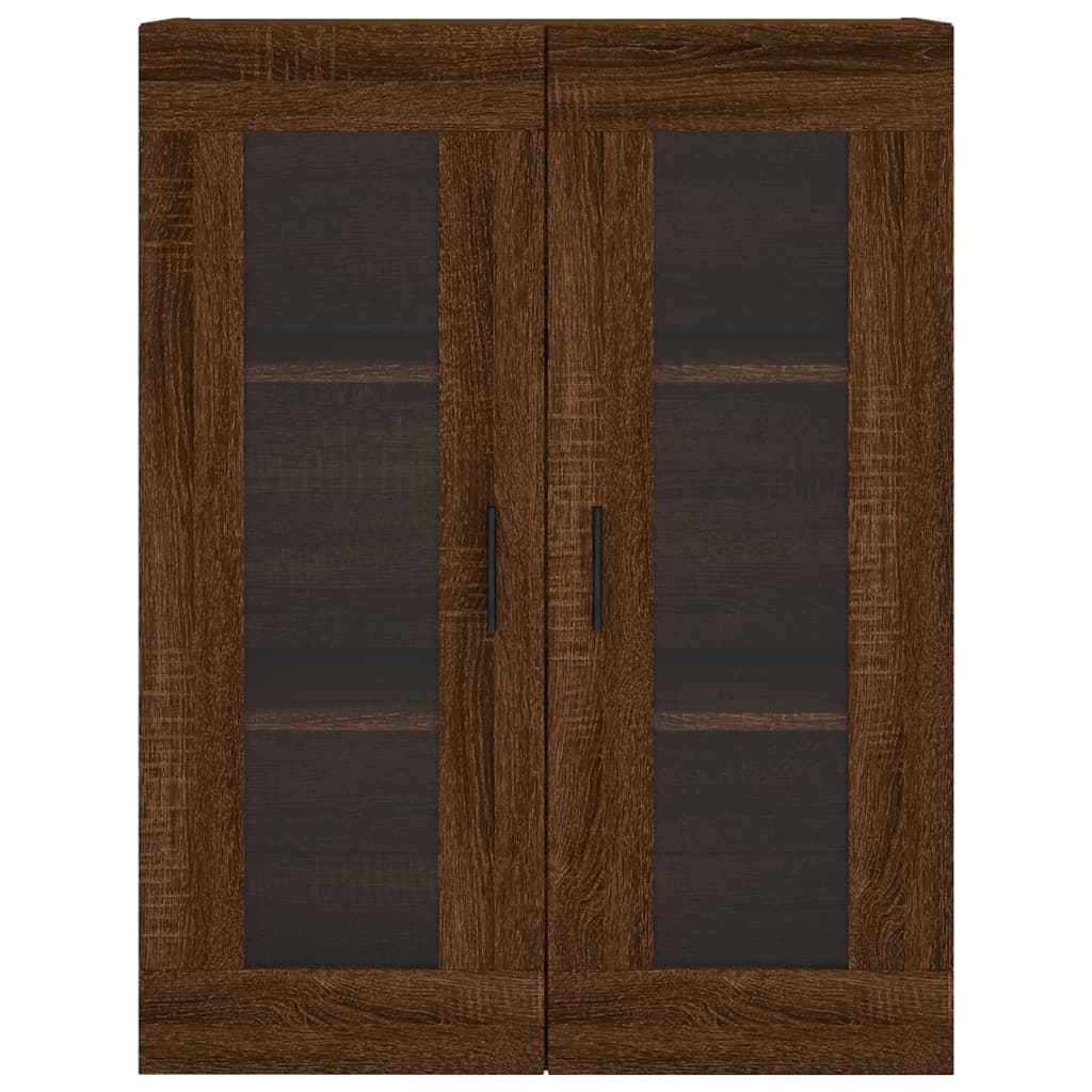 Highboard Braun Eichen-Optik 69,5X34X180 Cm Holzwerkstoff