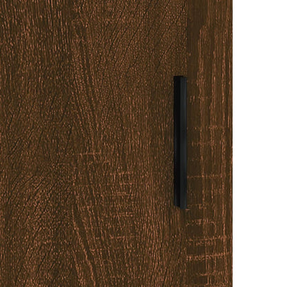 Highboard Braun Eichen-Optik 69,5X34X180 Cm Holzwerkstoff