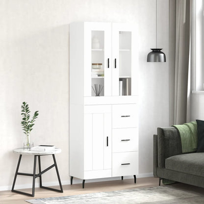 Highboard Braun Eichen-Optik 69,5X34X180 Cm Holzwerkstoff