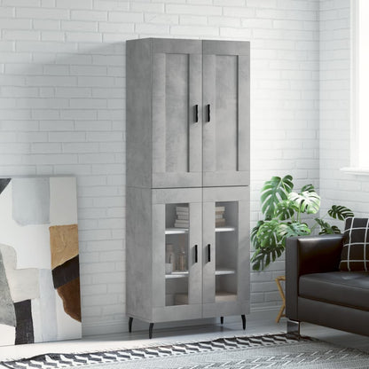 Highboard Braun Eichen-Optik 69,5X34X180 Cm Holzwerkstoff