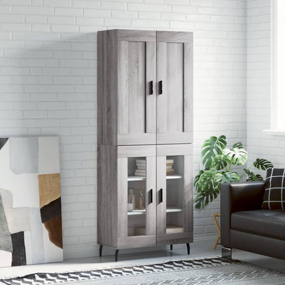 Highboard Braun Eichen-Optik 69,5X34X180 Cm Holzwerkstoff