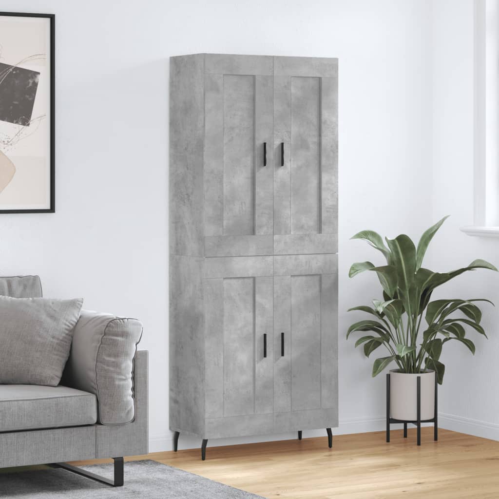 Highboard Braun Eichen-Optik 69,5X34X180 Cm Holzwerkstoff