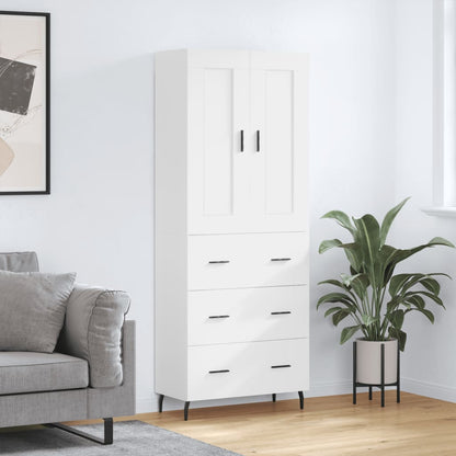 Highboard Braun Eichen-Optik 69,5X34X180 Cm Holzwerkstoff