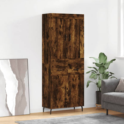Highboard Braun Eichen-Optik 69,5X34X180 Cm Holzwerkstoff