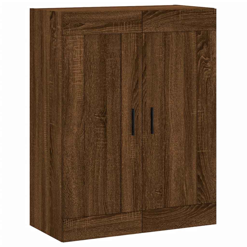 Highboard Braun Eichen-Optik 69,5X34X180 Cm Holzwerkstoff