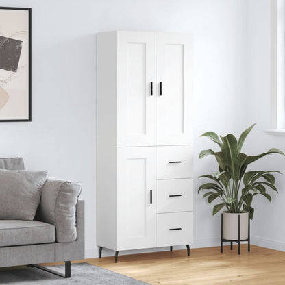 Highboard Braun Eichen-Optik 69,5X34X180 Cm Holzwerkstoff