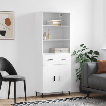 Highboard Braun Eichen-Optik 69,5X34X180 Cm Holzwerkstoff