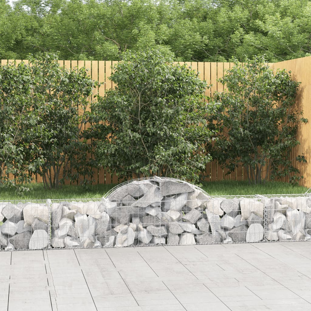 Gabionen Mit Hochbogen 25Stk. 200X50X200/220Cm Verzinktes Eisen
