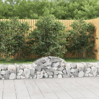 Gabionen Mit Hochbogen 25Stk. 200X50X200/220Cm Verzinktes Eisen