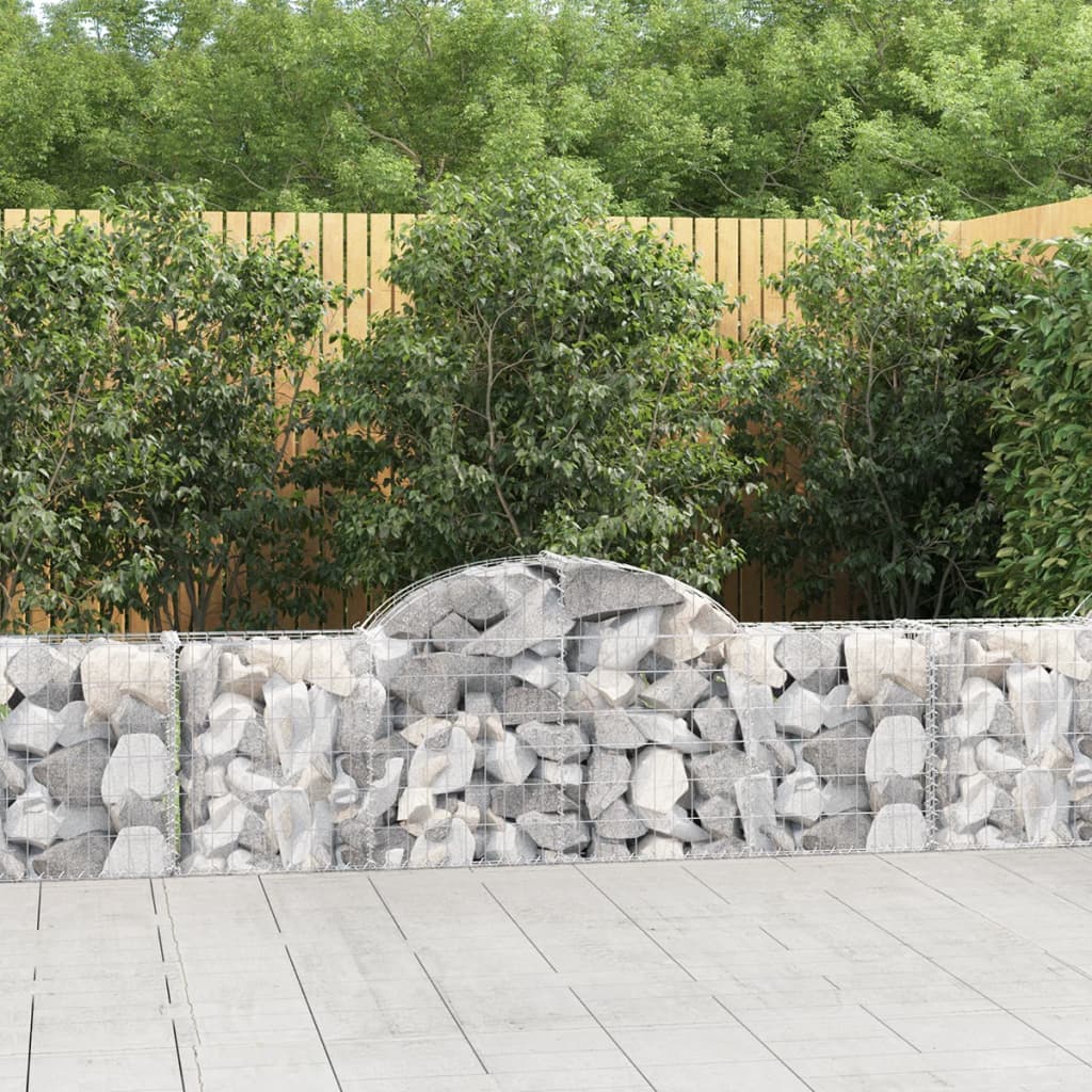 Gabionen Mit Hochbogen 25Stk. 200X50X200/220Cm Verzinktes Eisen
