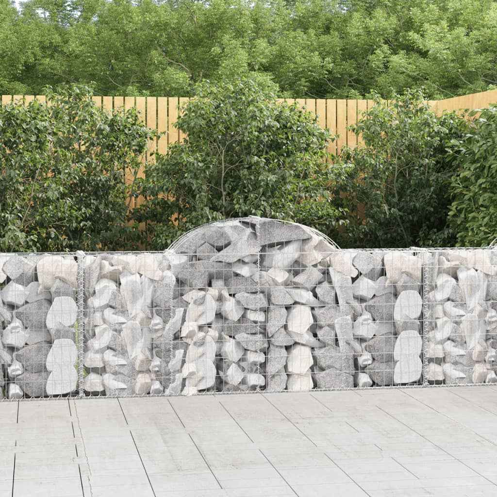 Gabionen Mit Hochbogen 25Stk. 200X50X200/220Cm Verzinktes Eisen