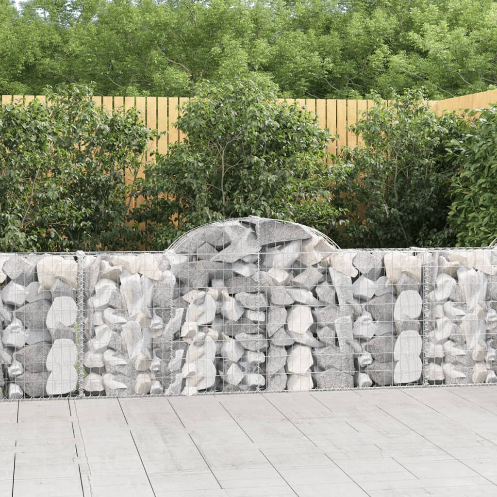 Gabionen Mit Hochbogen 25Stk. 200X50X200/220Cm Verzinktes Eisen