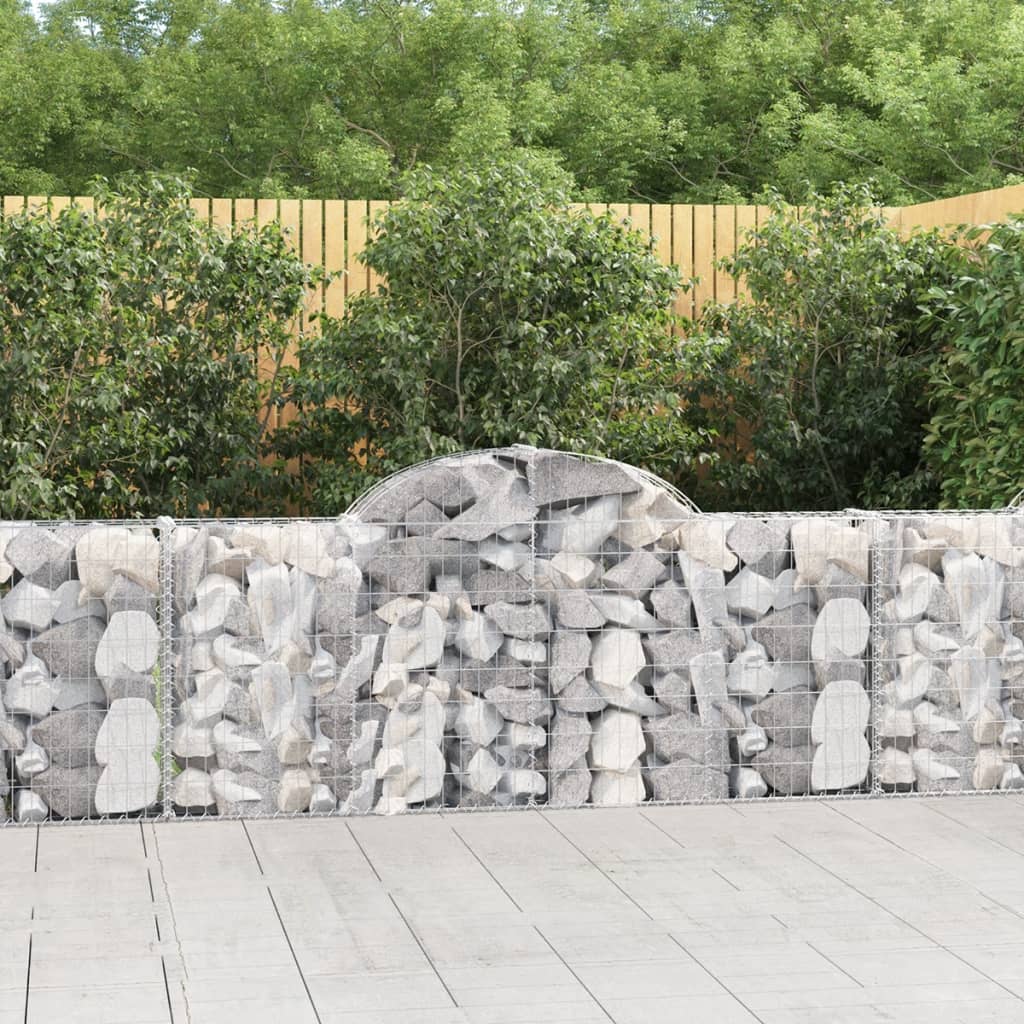 Gabionen Mit Hochbogen 25Stk. 200X50X200/220Cm Verzinktes Eisen