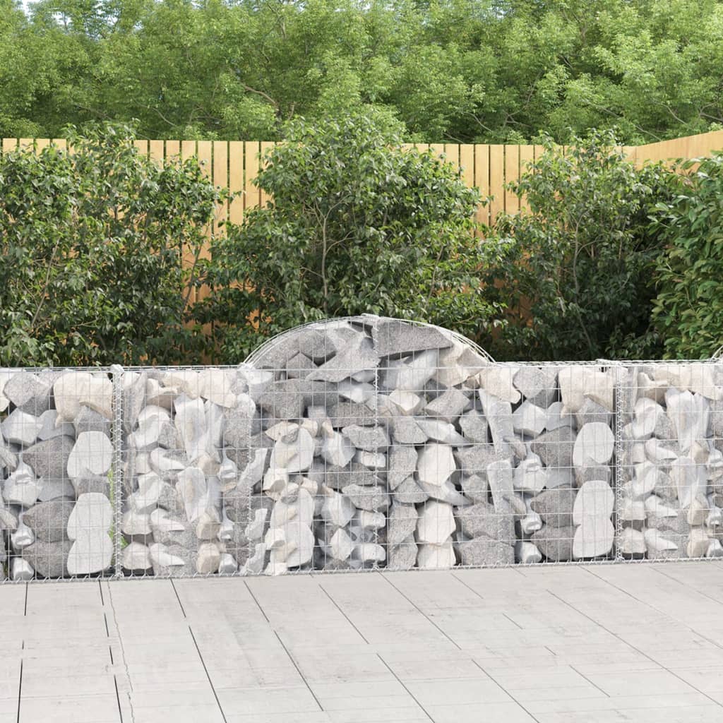 Gabionen Mit Hochbogen 25Stk. 200X50X200/220Cm Verzinktes Eisen