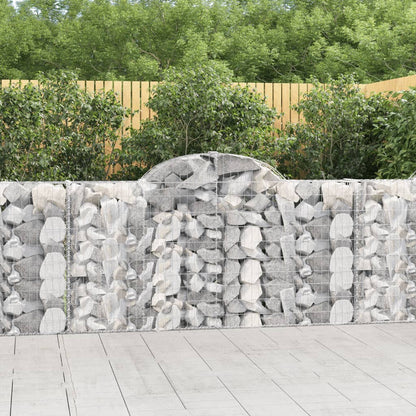 Gabionen Mit Hochbogen 25Stk. 200X50X200/220Cm Verzinktes Eisen