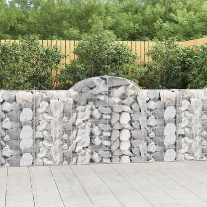 Gabionen Mit Hochbogen 25Stk. 200X50X200/220Cm Verzinktes Eisen