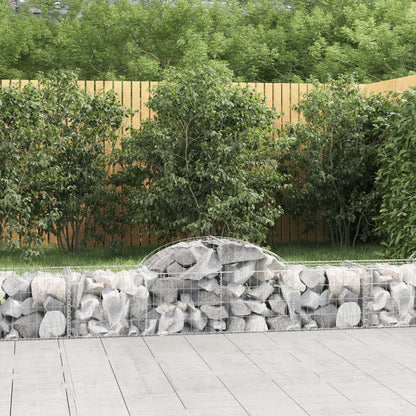 Gabionen Mit Hochbogen 25Stk. 200X50X200/220Cm Verzinktes Eisen