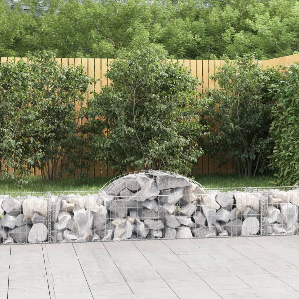 Gabionen Mit Hochbogen 25Stk. 200X50X200/220Cm Verzinktes Eisen