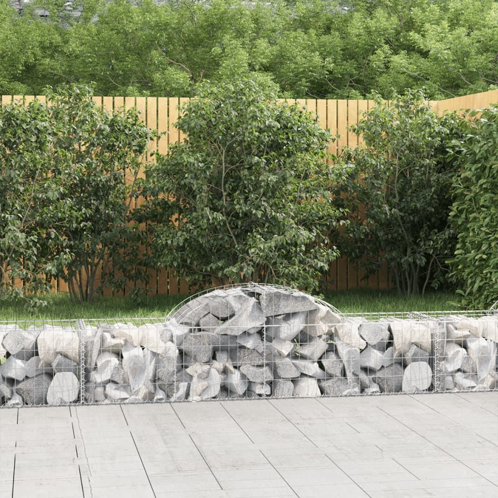 Gabionen Mit Hochbogen 25Stk. 200X50X200/220Cm Verzinktes Eisen