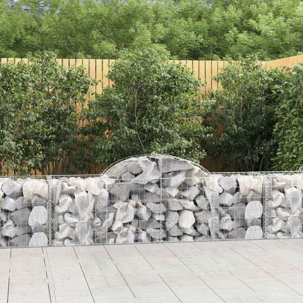 Gabionen Mit Hochbogen 25Stk. 200X50X200/220Cm Verzinktes Eisen