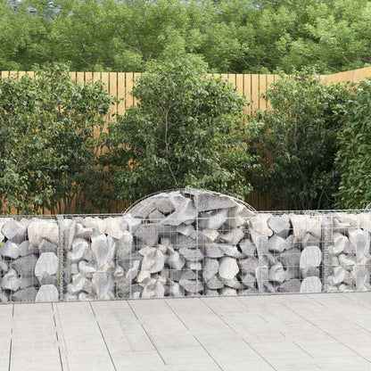 Gabionen Mit Hochbogen 25Stk. 200X50X200/220Cm Verzinktes Eisen