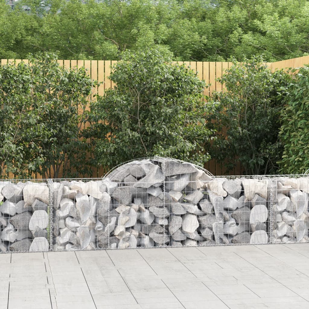 Gabionen Mit Hochbogen 25Stk. 200X50X200/220Cm Verzinktes Eisen
