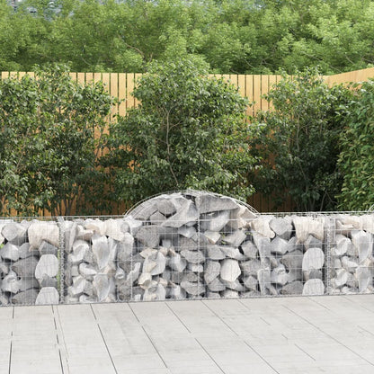Gabionen Mit Hochbogen 25Stk. 200X50X200/220Cm Verzinktes Eisen