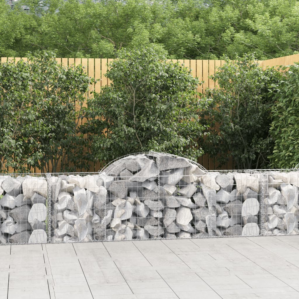 Gabionen Mit Hochbogen 25Stk. 200X50X200/220Cm Verzinktes Eisen