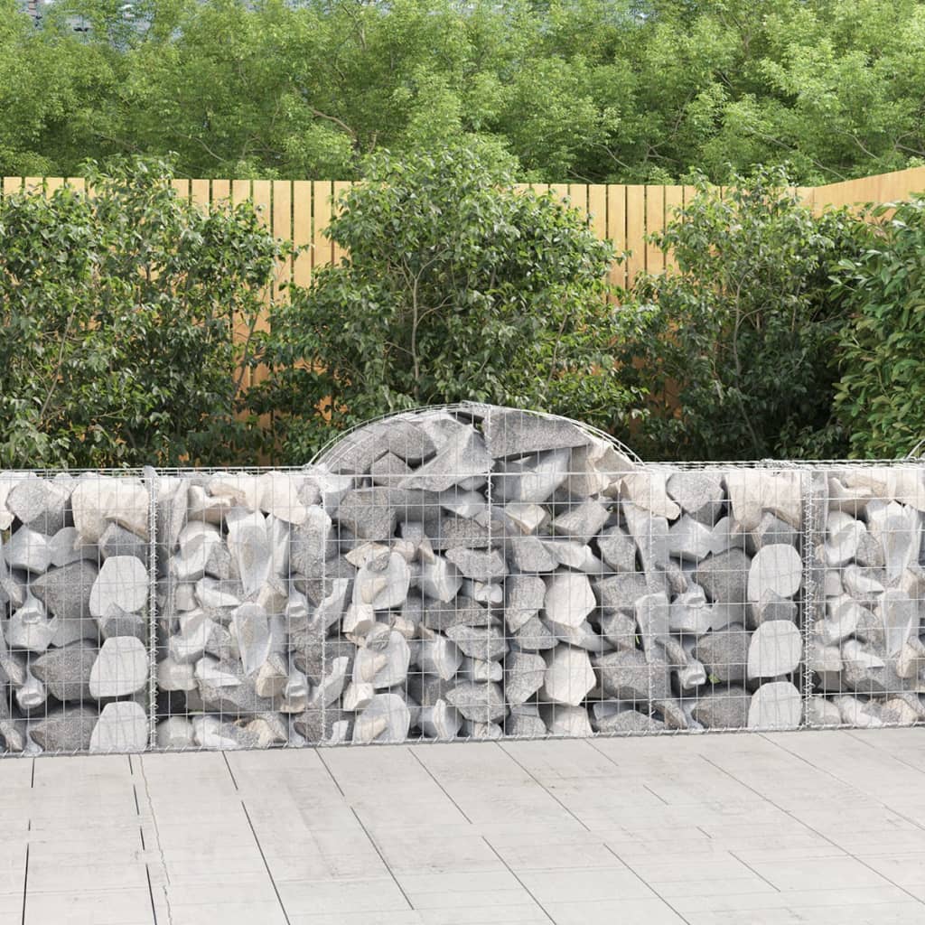 Gabionen Mit Hochbogen 25Stk. 200X50X200/220Cm Verzinktes Eisen
